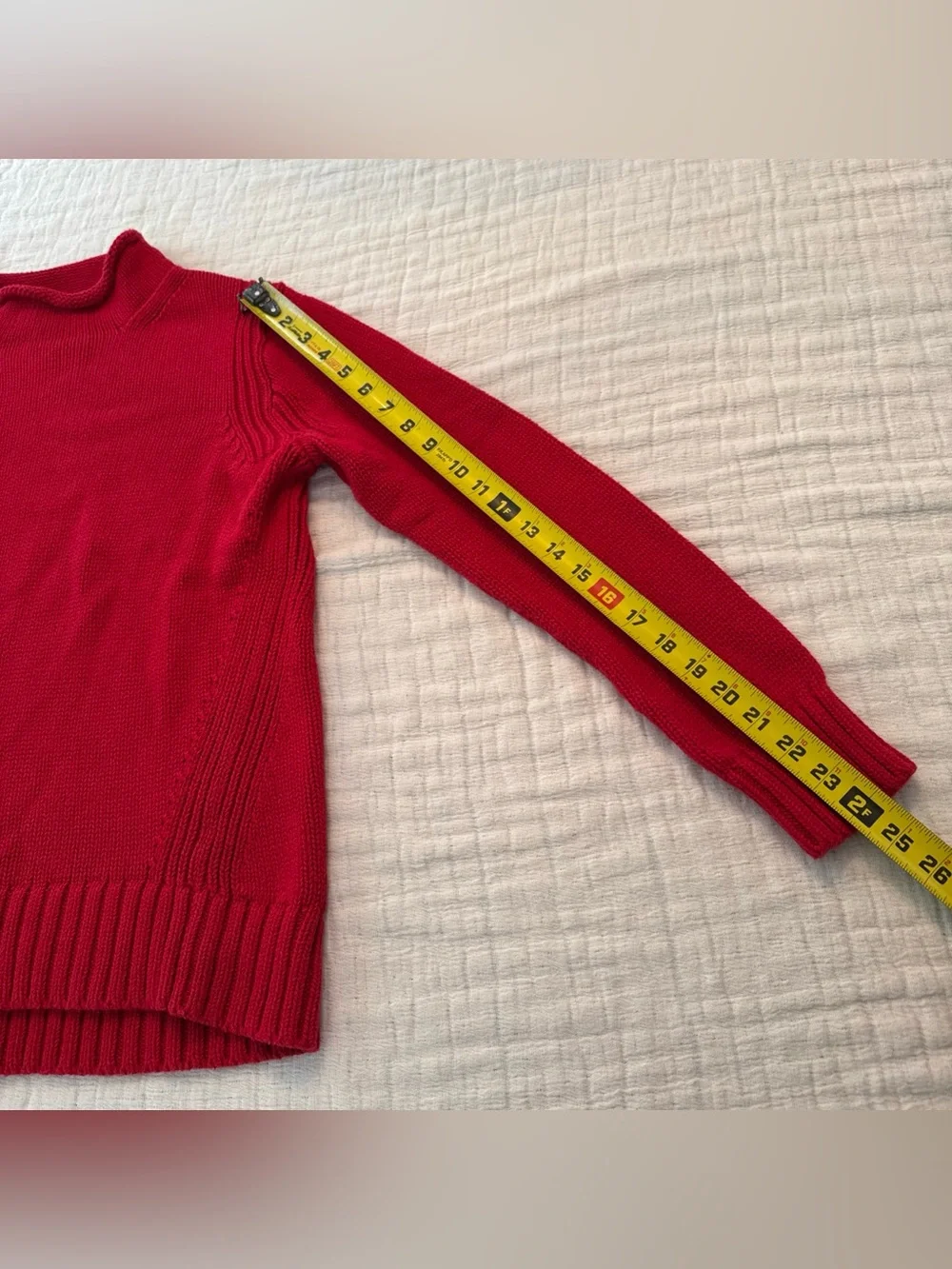 J. Crew Always Women Roll Neck Knit Pullover Sweater Size Large Cotton Red